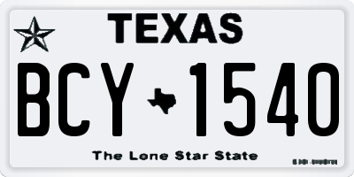 TX license plate BCY1540