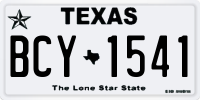 TX license plate BCY1541