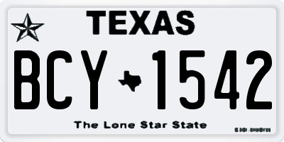 TX license plate BCY1542