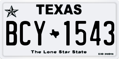 TX license plate BCY1543