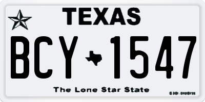 TX license plate BCY1547
