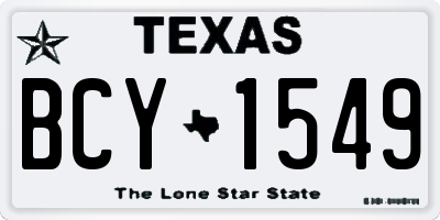 TX license plate BCY1549