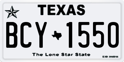 TX license plate BCY1550