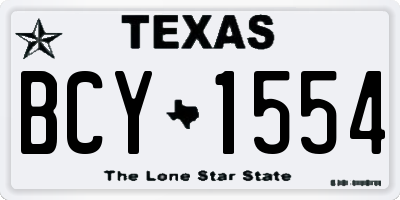 TX license plate BCY1554