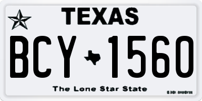 TX license plate BCY1560