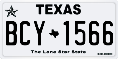 TX license plate BCY1566