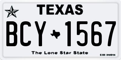 TX license plate BCY1567