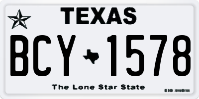 TX license plate BCY1578