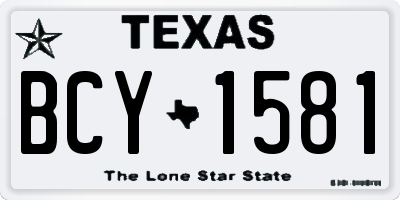 TX license plate BCY1581