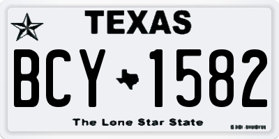TX license plate BCY1582