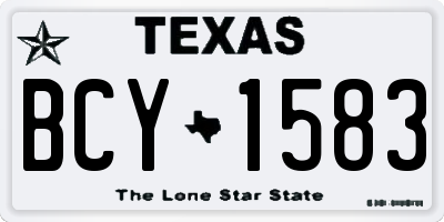 TX license plate BCY1583