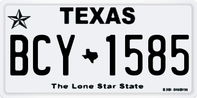 TX license plate BCY1585