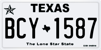 TX license plate BCY1587