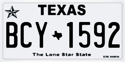 TX license plate BCY1592