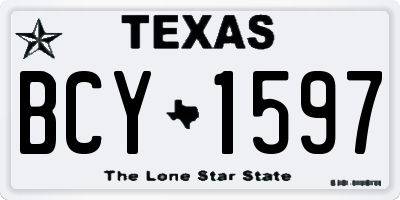 TX license plate BCY1597