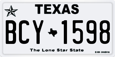 TX license plate BCY1598