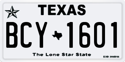 TX license plate BCY1601