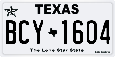 TX license plate BCY1604
