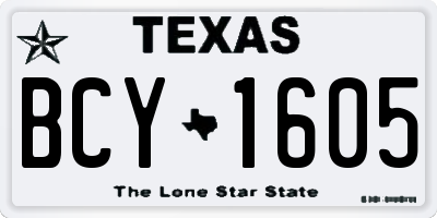 TX license plate BCY1605