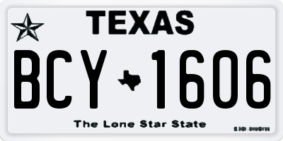 TX license plate BCY1606