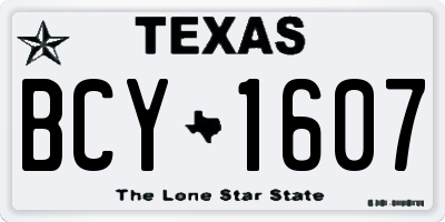 TX license plate BCY1607
