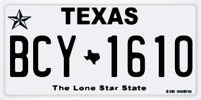 TX license plate BCY1610