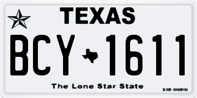 TX license plate BCY1611
