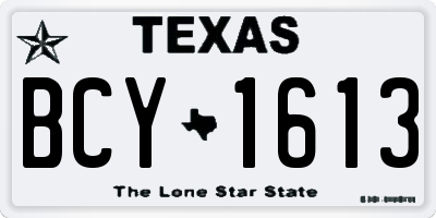 TX license plate BCY1613
