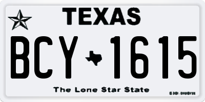 TX license plate BCY1615