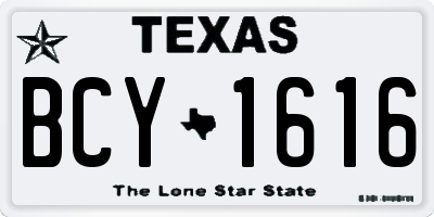 TX license plate BCY1616