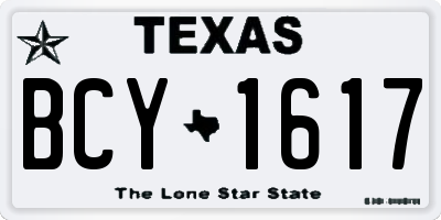 TX license plate BCY1617