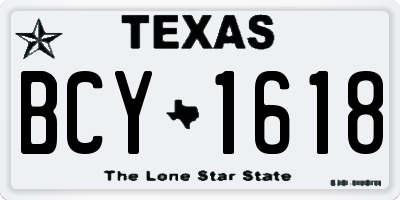 TX license plate BCY1618