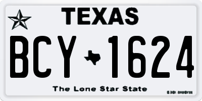 TX license plate BCY1624