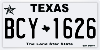 TX license plate BCY1626