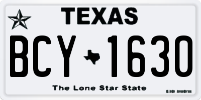 TX license plate BCY1630