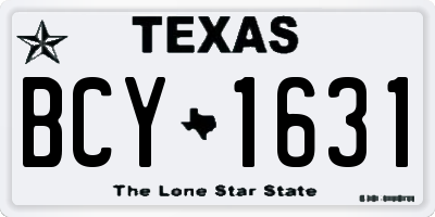 TX license plate BCY1631
