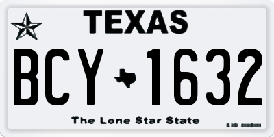 TX license plate BCY1632