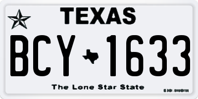 TX license plate BCY1633