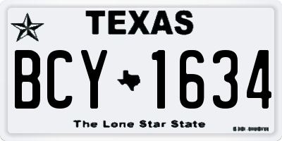 TX license plate BCY1634