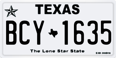 TX license plate BCY1635