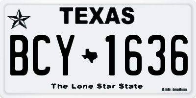 TX license plate BCY1636