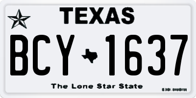 TX license plate BCY1637