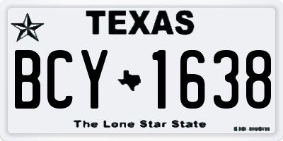 TX license plate BCY1638