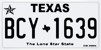 TX license plate BCY1639