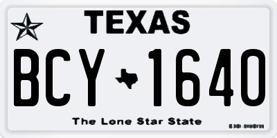TX license plate BCY1640