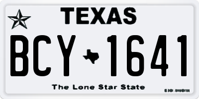 TX license plate BCY1641