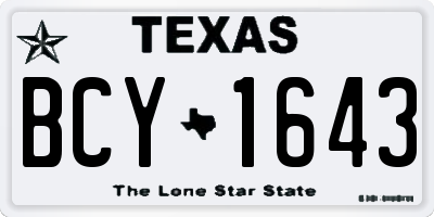 TX license plate BCY1643