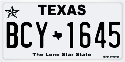 TX license plate BCY1645