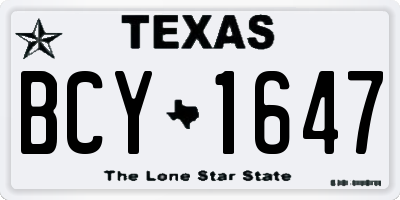 TX license plate BCY1647
