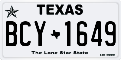 TX license plate BCY1649